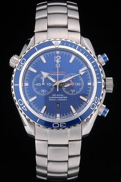 Omega Seamaster Planet Ocean Blue Tachymeter Blue Dial Stainless