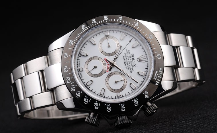 Rolex Daytona Stainless Steel Black Enameled White Dial-1
