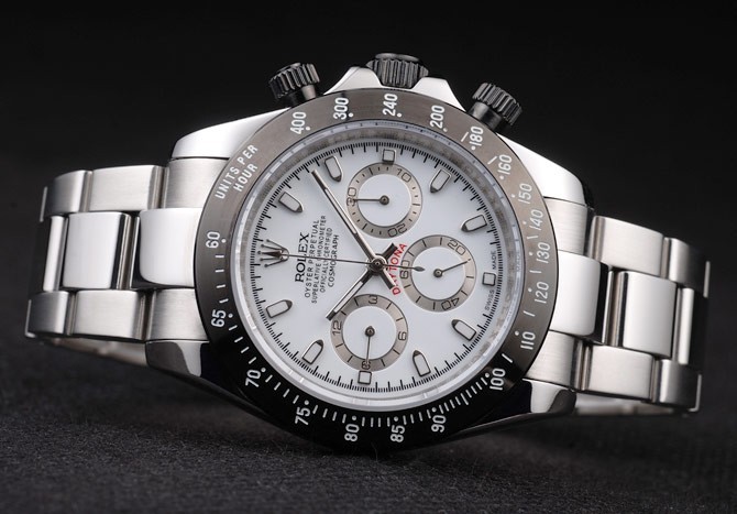 Rolex Daytona Stainless Steel Black Enameled White Dial-2